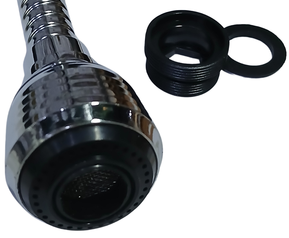 Flexible Sink Faucet Sprayer, 360-Degree Swivel Spray Nozzle, Stainless Steel Extension Hose, Chrome