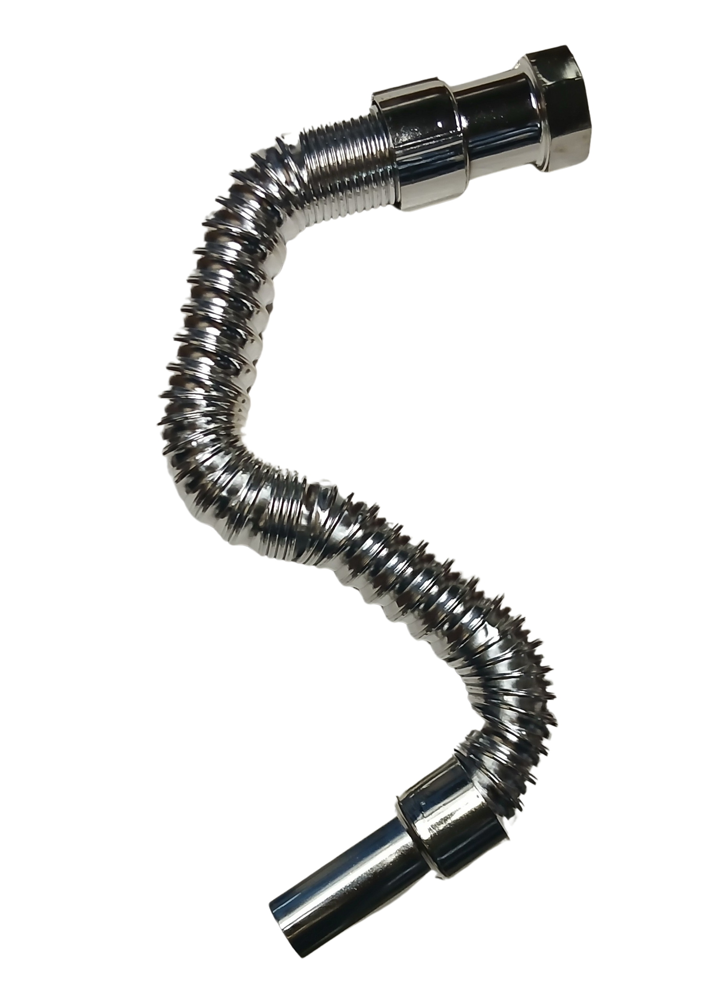 Waste Pipe Chrome Flexible PVC CP Hose Pipe – Heavy Duty 1 1/4" Drain Hose/Outlet Tube Connector