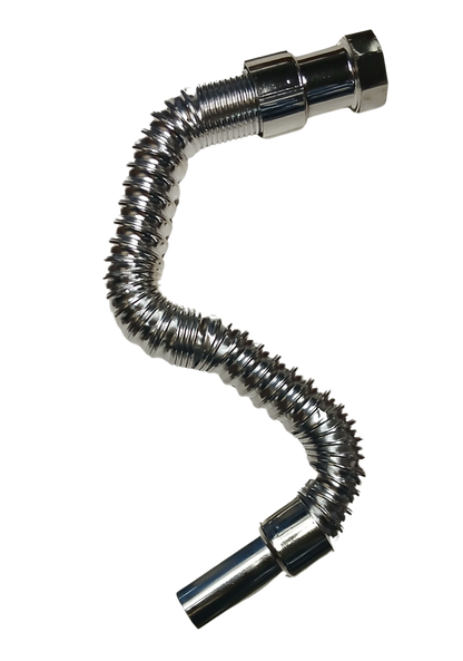Waste Pipe Chrome Flexible PVC CP Hose Pipe – Heavy Duty 1 1/4" Drain Hose/Outlet Tube Connector